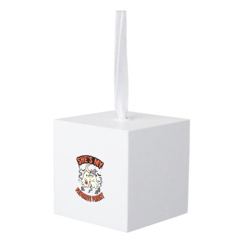 Halloween Ghost Romance Humor Cube Ornament
