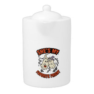 Halloween Ghost Romance Humor Teapot