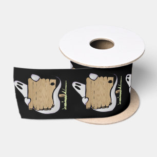 Halloween' ghost satin ribbon