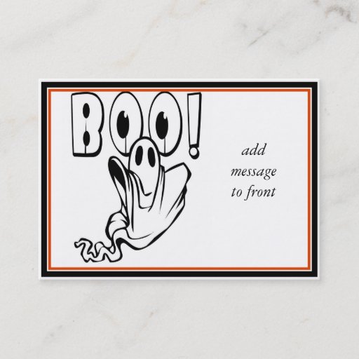 Customizable Halloween Ghost says "BOO!" Business Card Templates
