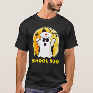 Halloween Ghost School Boo Nurse Nursing Medical M T-Shirt