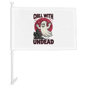 Halloween Ghost Shirt Vintage Haunted Zombie Desig Car Flag