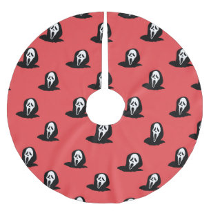 Halloween Ghost Silhouette Spooky Pattern. Brushed Polyester Tree Skirt
