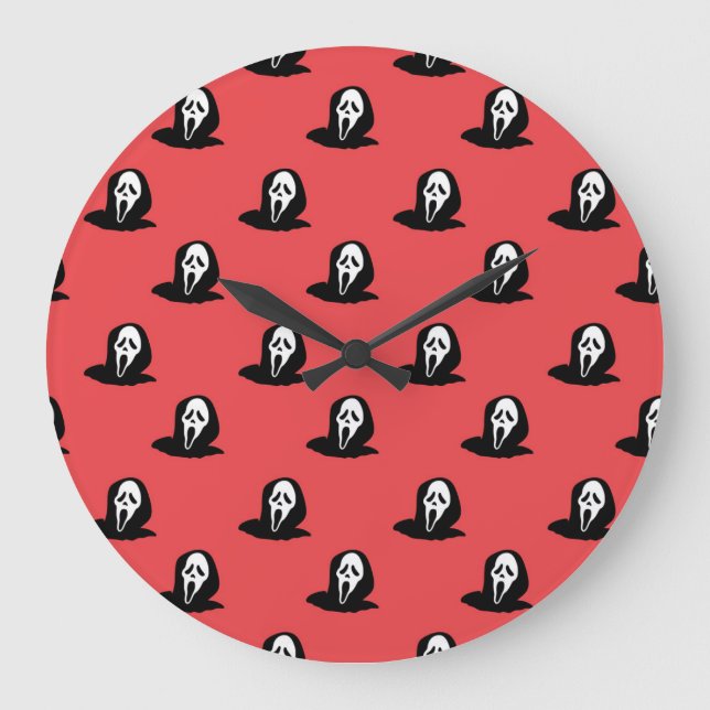 Halloween Ghost Silhouette Spooky Pattern. Large Clock (Front)