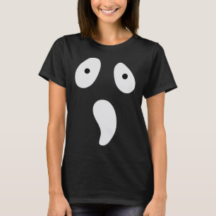Halloween Ghost Silly Face Costume Funny Scary Fac T-Shirt