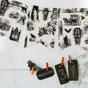 Halloween Ghost Skeleton Ghoul Toile Bunting Flags