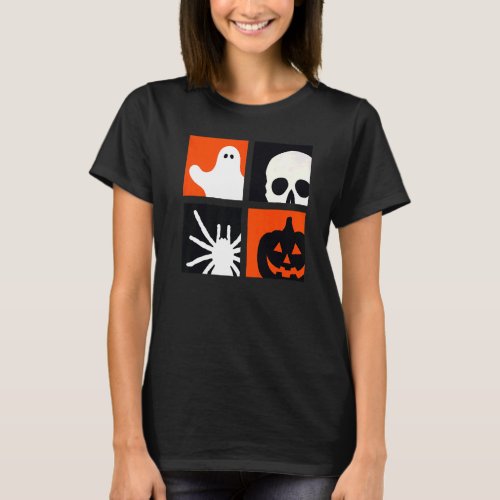 Halloween Ghost Skull Spider Jack OLantern Men Wo T_Shirt