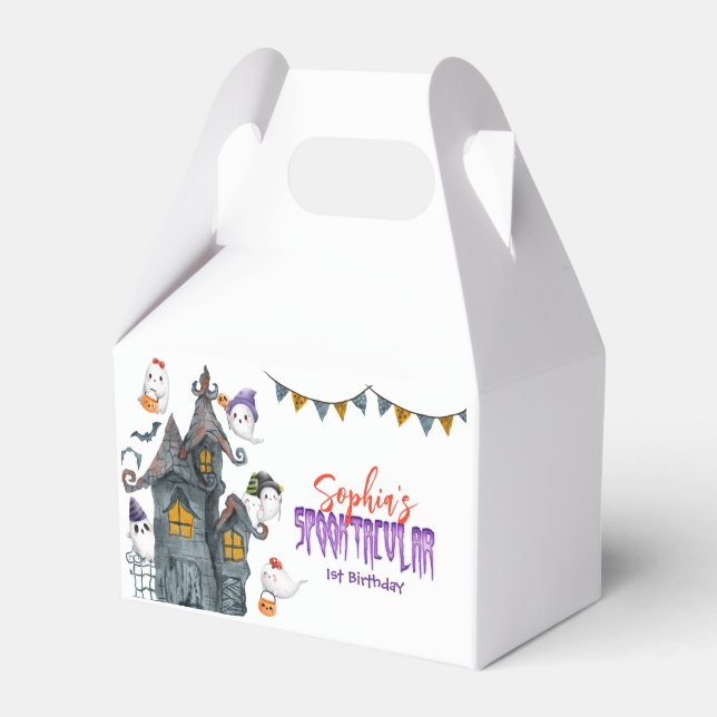 Halloween Ghost Spooktacular Birthday Party Favor Boxes (Front Side)