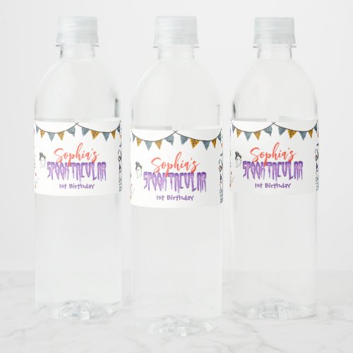 Halloween Ghost Spooktacular Birthday Party Water Bottle Label