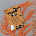Halloween Ghost Spooky Birthday party  Thank You Card<br><div class="desc">Cute kid's birthday party thank you photo card with creepy scary,  ghost,  and spider. "Thank you for making my birthday so sppoktacular party</div>
