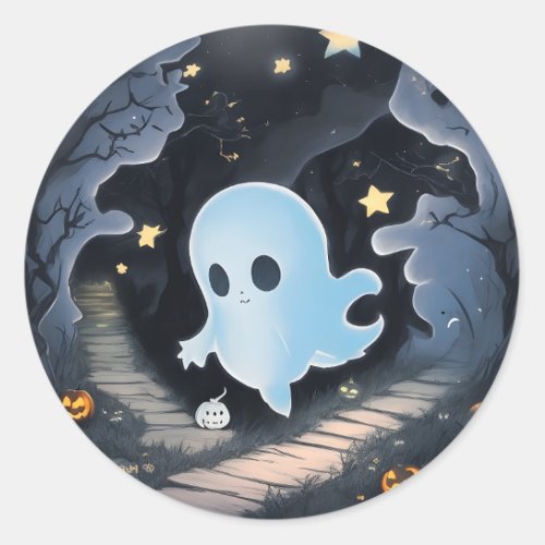 Halloween Ghost _ Spooky Cute Ghost Costume Classic Round Sticker