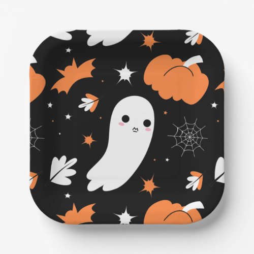 Halloween Ghost Spooky Fall Paper Plates