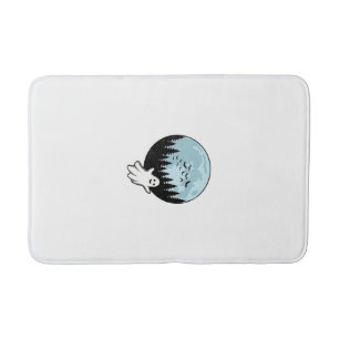 Halloween Ghost Spooky Forest Moon Vintage_1 Bath Mat