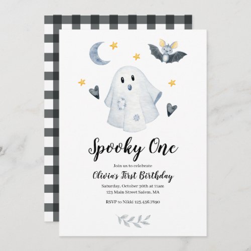 Halloween Ghost Spooky One 1st Birthday Invitation