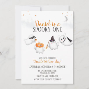 Halloween Ghost Spooky One Birthday Party Invitation
