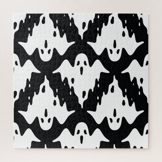 Halloween Ghost Spooky Seamless Pattern Jigsaw Puzzle (Vertical)
