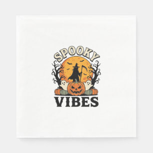 Halloween Ghost Spooky Vibes Pumpkin Witch Vintage Napkins