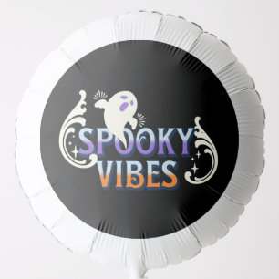 Halloween Ghost Spooky Vibes Typography Lettering Balloon