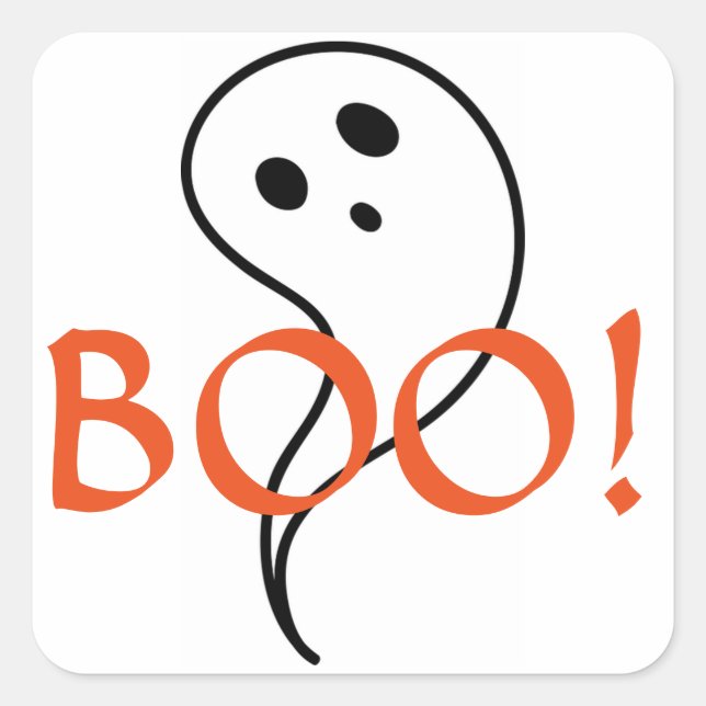 Halloween Ghost Square Sticker (Front)