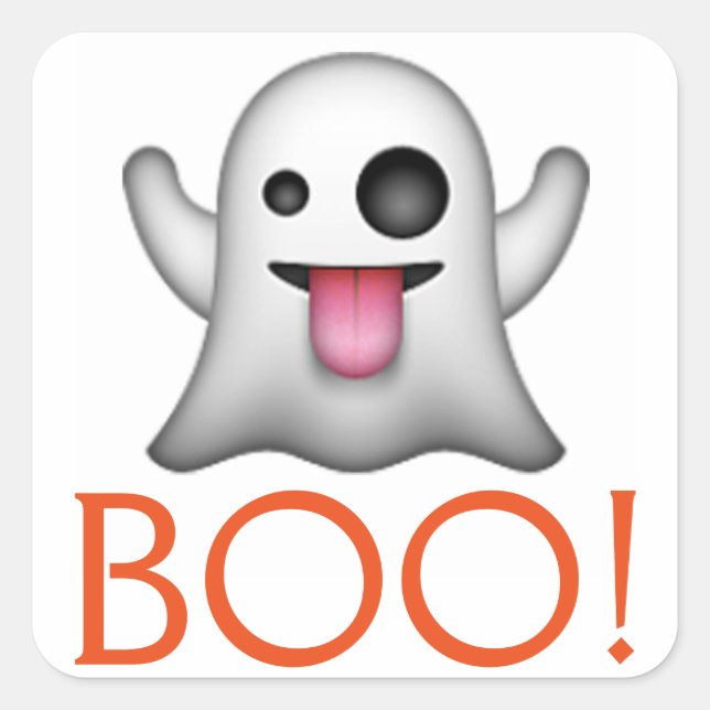 Halloween Ghost Square Sticker (Front)