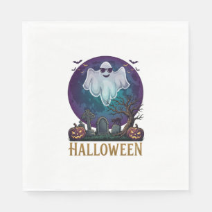 Halloween Ghost Sunglasses Purple Moon Graveyard_1 Napkins