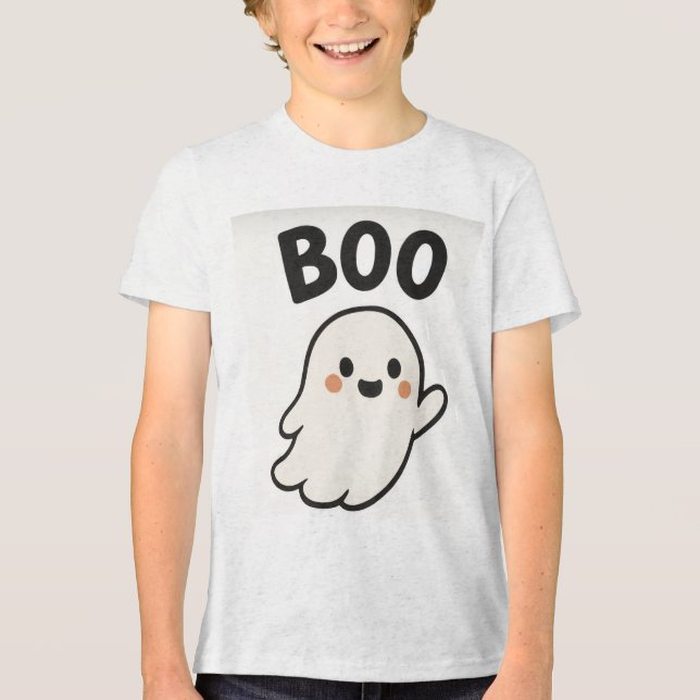 Halloween ghost t-shirt  Tri-Blend shirt (Front)