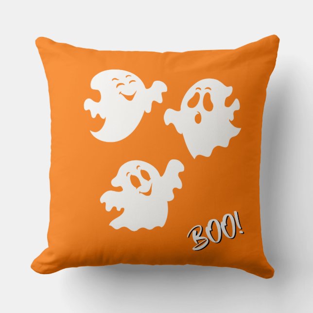 Halloween Ghost  Throw Pillow (Front)