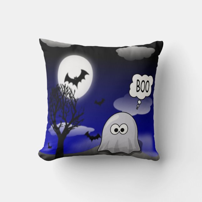 Halloween Ghost Throw Pillow (Front)