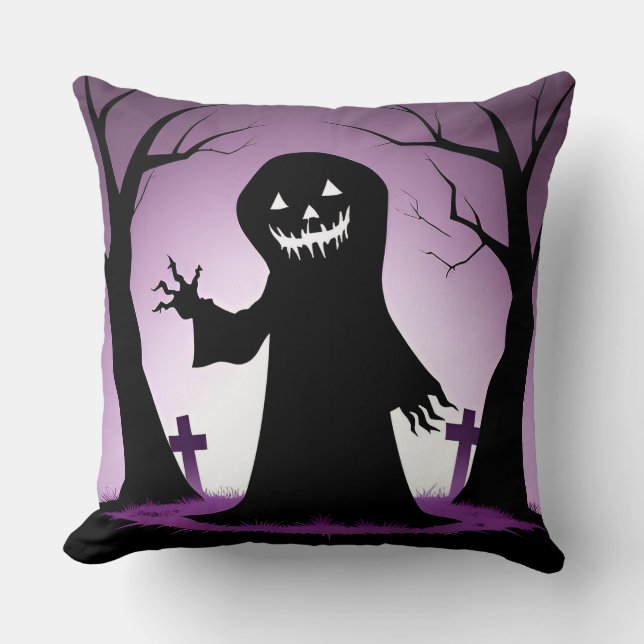 Halloween Ghost Throw Pillow (Front)