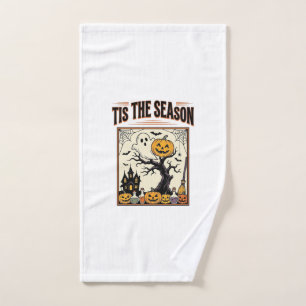 Halloween Ghost Tis The Season Haunted House_1 Hand Towel