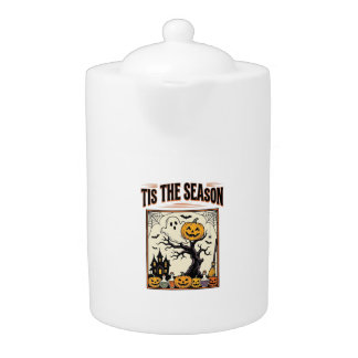Halloween Ghost Tis The Season Haunted House_1 Teapot