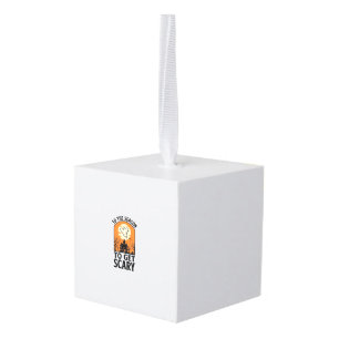 Halloween Ghost To Get Scary Vintage Spooky_1 Cube Ornament