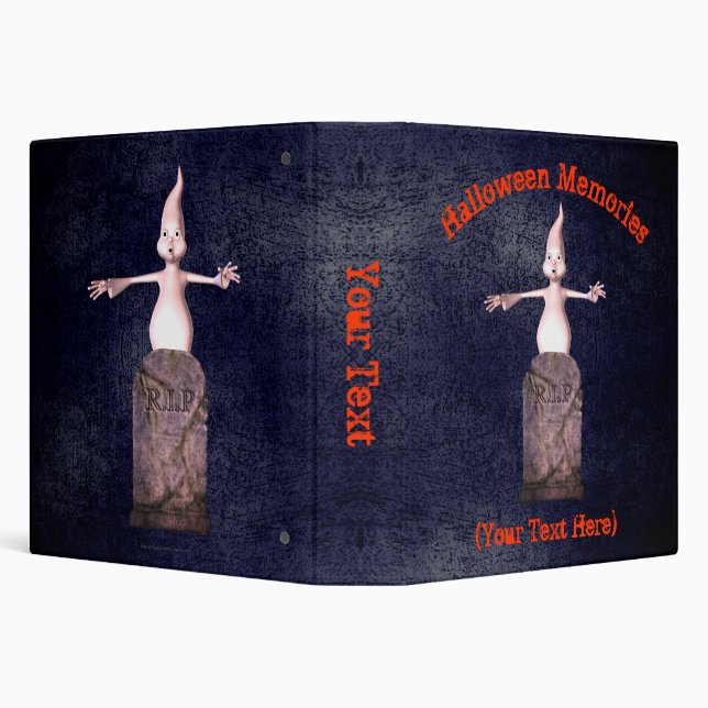 Halloween Ghost Tombstone Personalized   3 Ring Binder (Background)