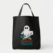 Halloween Ghost Trick or Treat Teal Pumpkin Kids Tote Bag
