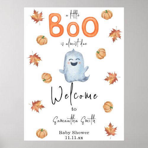 Halloween Ghost Welcome baby shower Poster