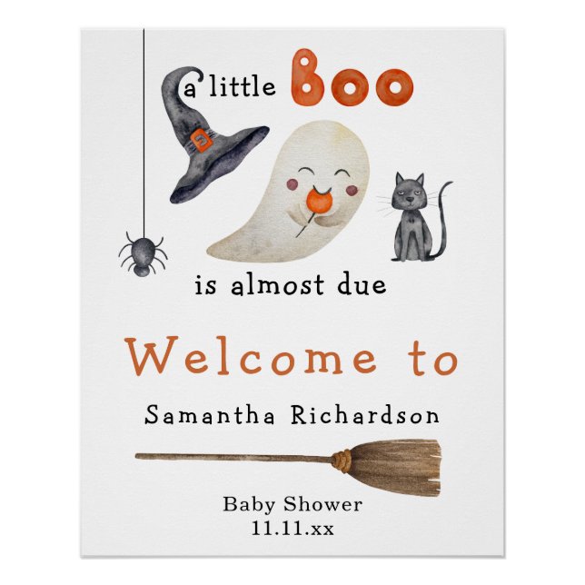 Halloween Ghost Welcome baby shower Poster (Front)