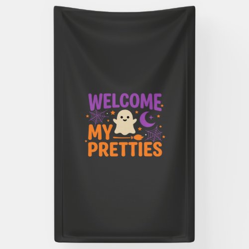 Halloween Ghost Welcome My Pretties SVG Design Banner