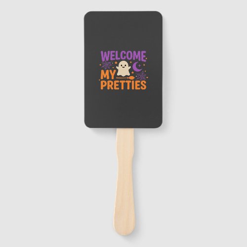Halloween Ghost Welcome My Pretties SVG Design Hand Fan