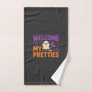 Halloween Ghost Welcome My Pretties SVG Design Hand Towel