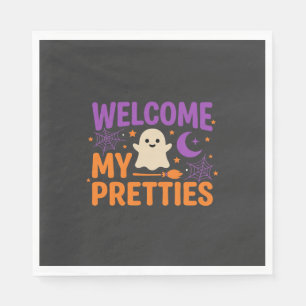 Halloween Ghost Welcome My Pretties SVG Design Napkins