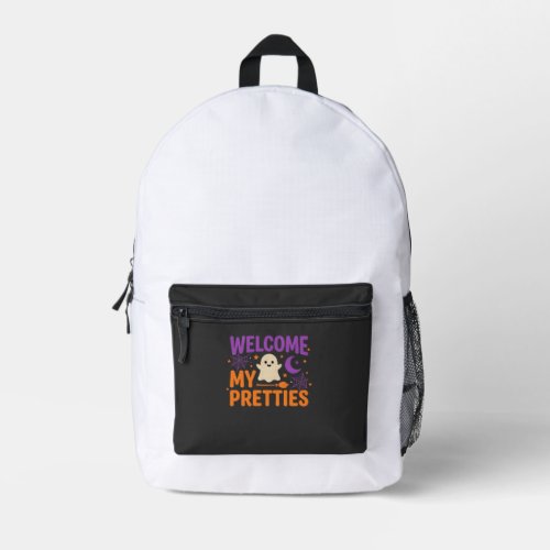 Halloween Ghost Welcome My Pretties SVG Design Printed Backpack