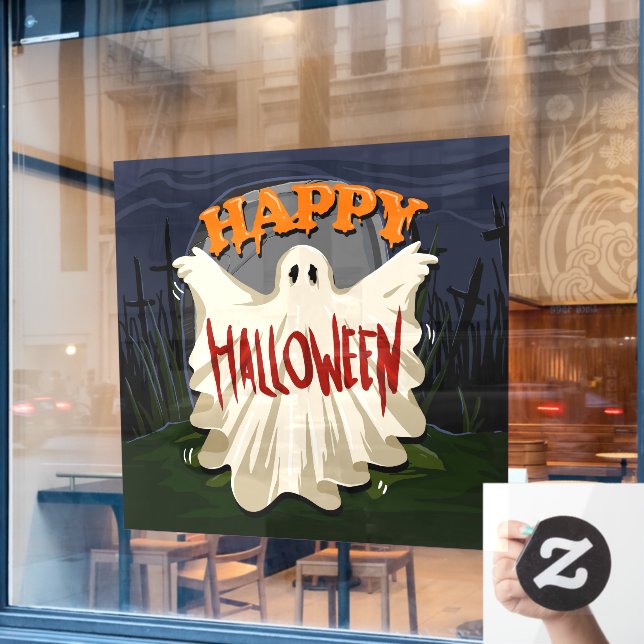Halloween Ghost Window Cling (Cafe Window)