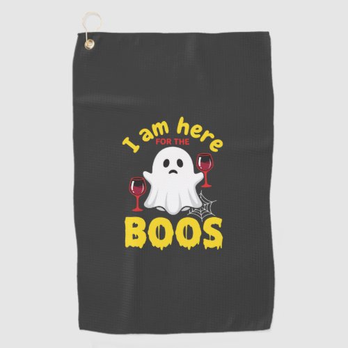 Halloween Ghost Wine Boos Design Golf Towel