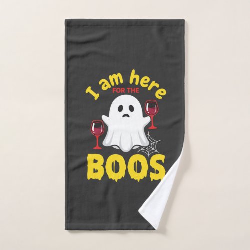 Halloween Ghost Wine Boos Design Hand Towel