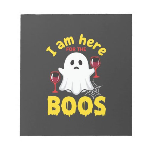 Halloween Ghost Wine Boos Design Notepad