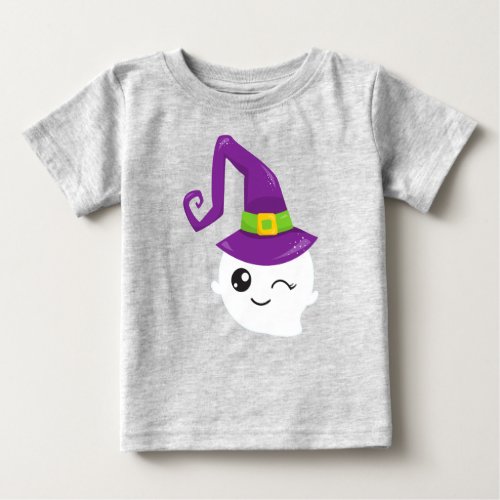 Halloween Ghost Witch Hat Trick Or Treat Boo Baby T_Shirt