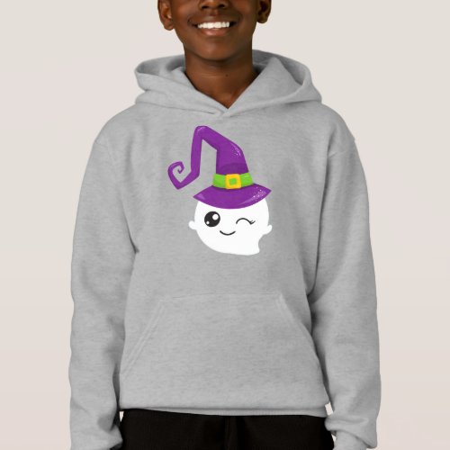 Halloween Ghost Witch Hat Trick Or Treat Boo Hoodie