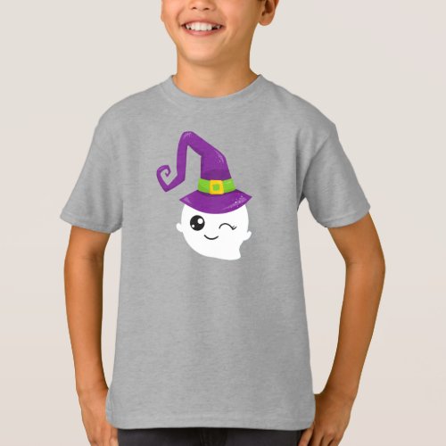 Halloween Ghost Witch Hat Trick Or Treat Boo T_Shirt
