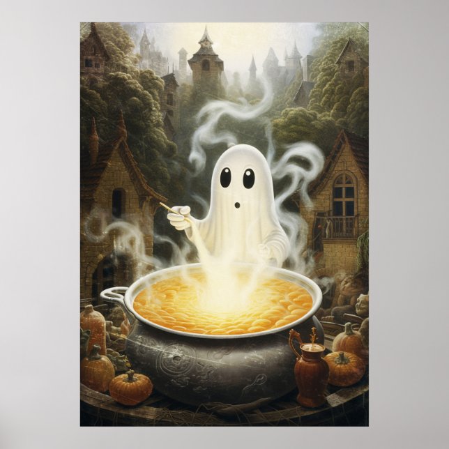 Halloween Ghost Witch Poster (Front)