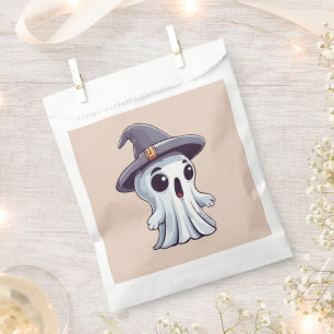 Halloween: ghost with hat. favor bag
